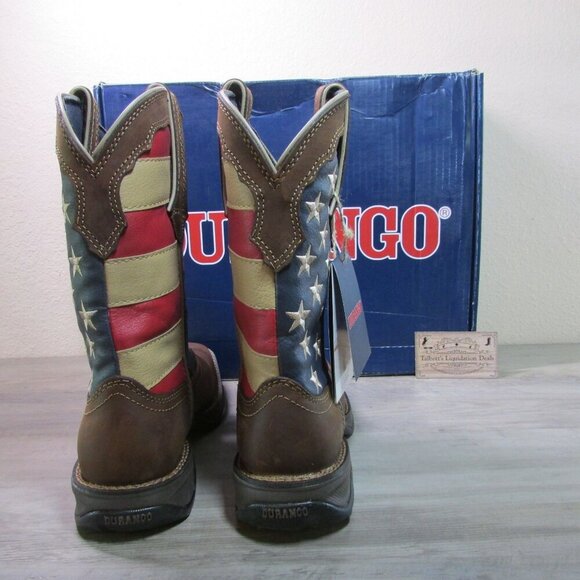 Durango Women's 10 Lady Rebel 10" Patriotic Flag Western Boots Red/White/Blue - Picture 3 of 5